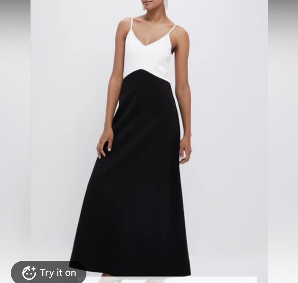 Tuckernuck Pomander Place Black White Colorblock Maxi Dress Small